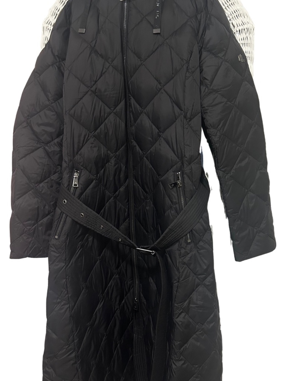Lauren Ralph Lauren Black Hooded Diamond Quilted Down Maxi Coat (NWT) - Picture 4 of 7
